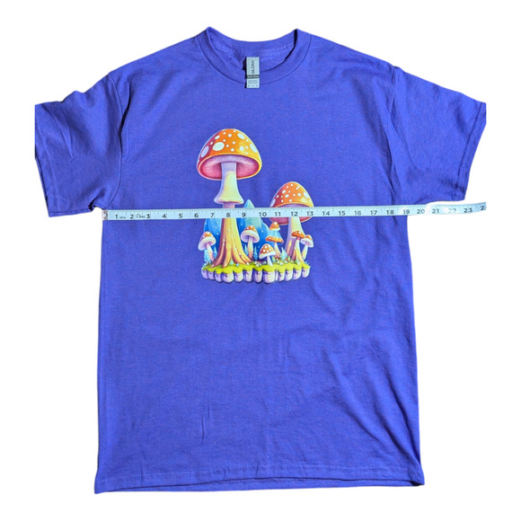 Purple - Mushroom - Graphic Tee Shirt - Size M - Picture 2 of 7